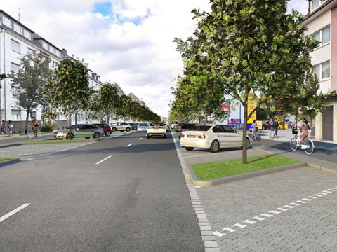 Visualisierung zum Straßenrückbau in Essen